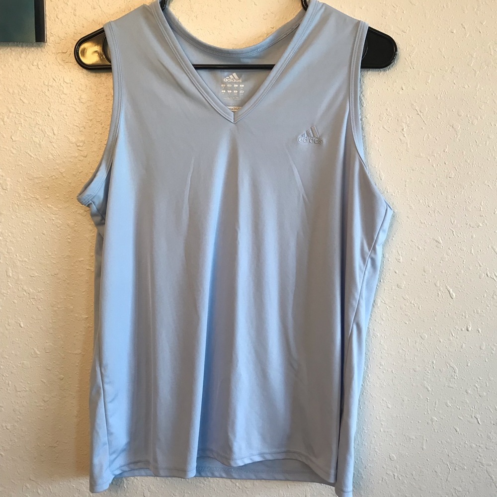 ADIDAS light blue workout tank top.